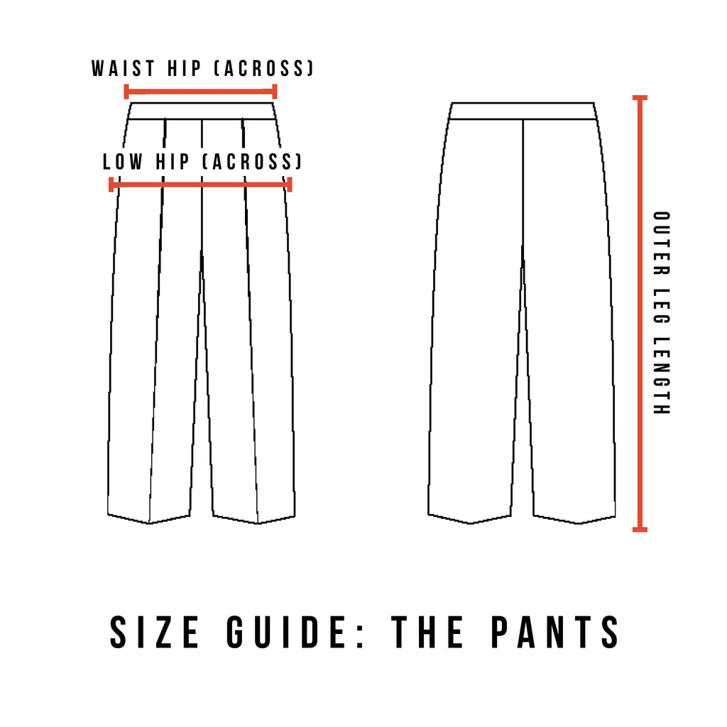 Size Guide - The Side Fastening Pants Womens - The Shapes United