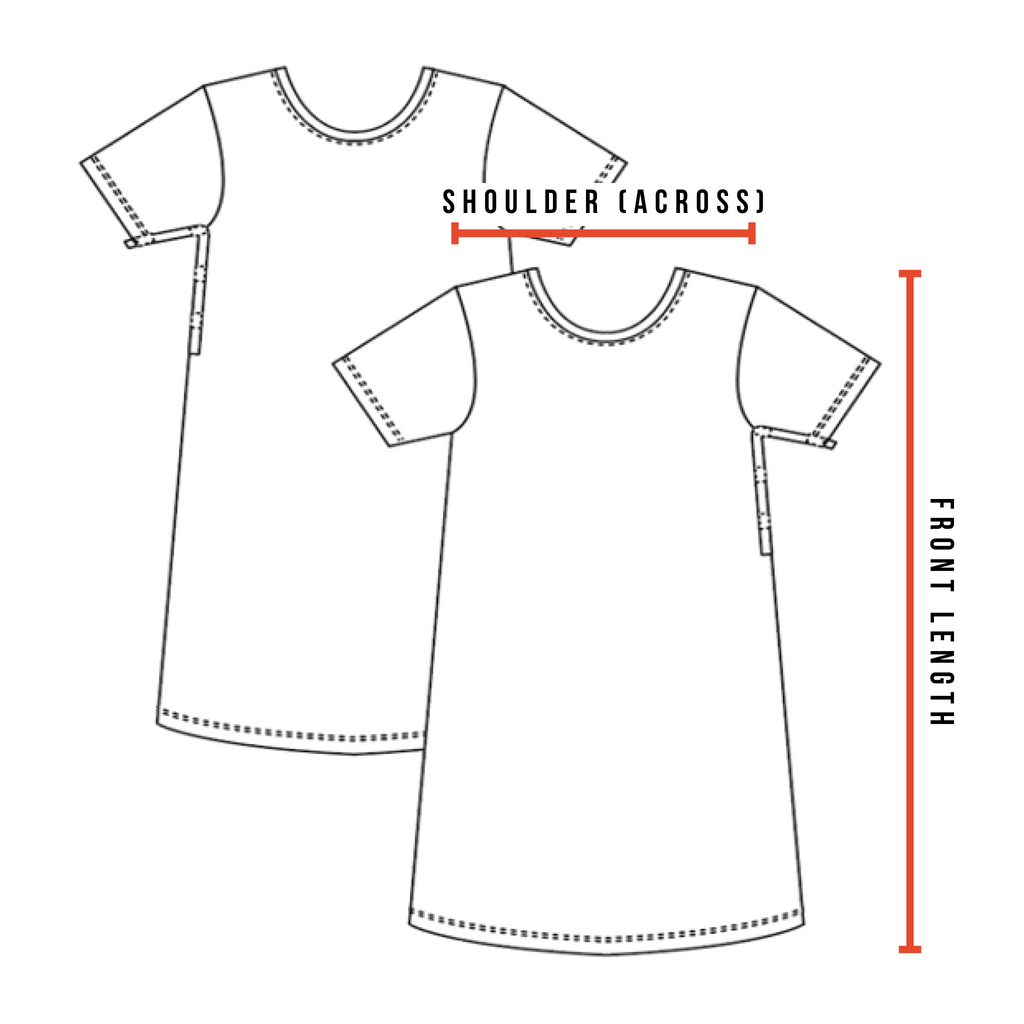 Size Guide - T-shirt Dress - The Shapes United