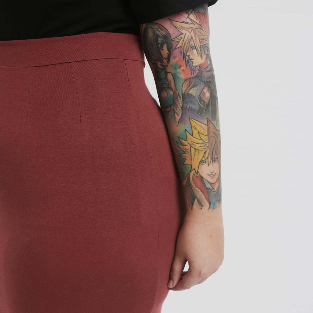 High-waisted Pencil Skirt  The Shapes United High Waisted Skirt.