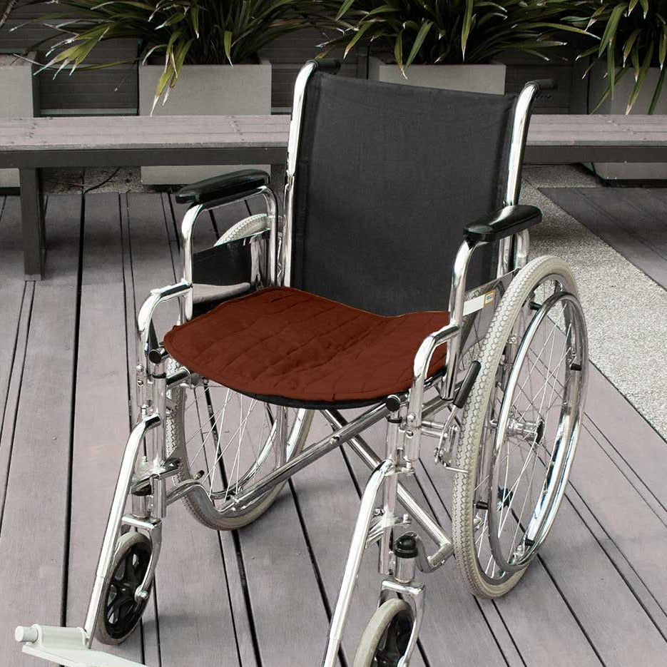 Brown waterproof Pad on wheelchair