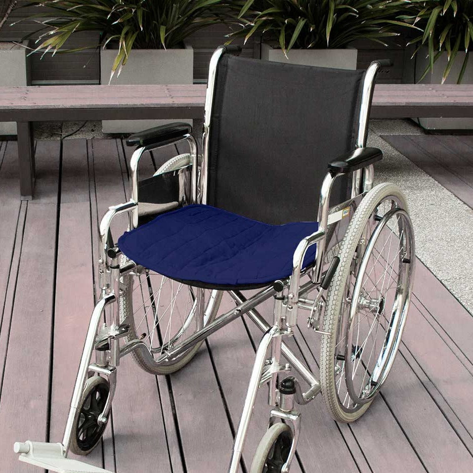 Dark blue waterproof Pad on wheelchair