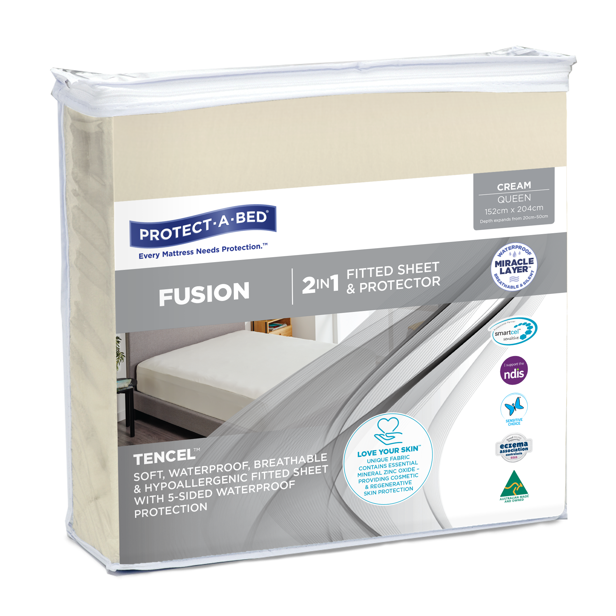 Protect-A-Bed Fusion 2 in1 Fitted Sheet & Protector