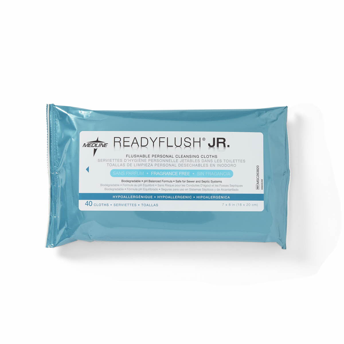 Medline® Readyflush Flushable Junior Fragrance Free Cleansing Cloths