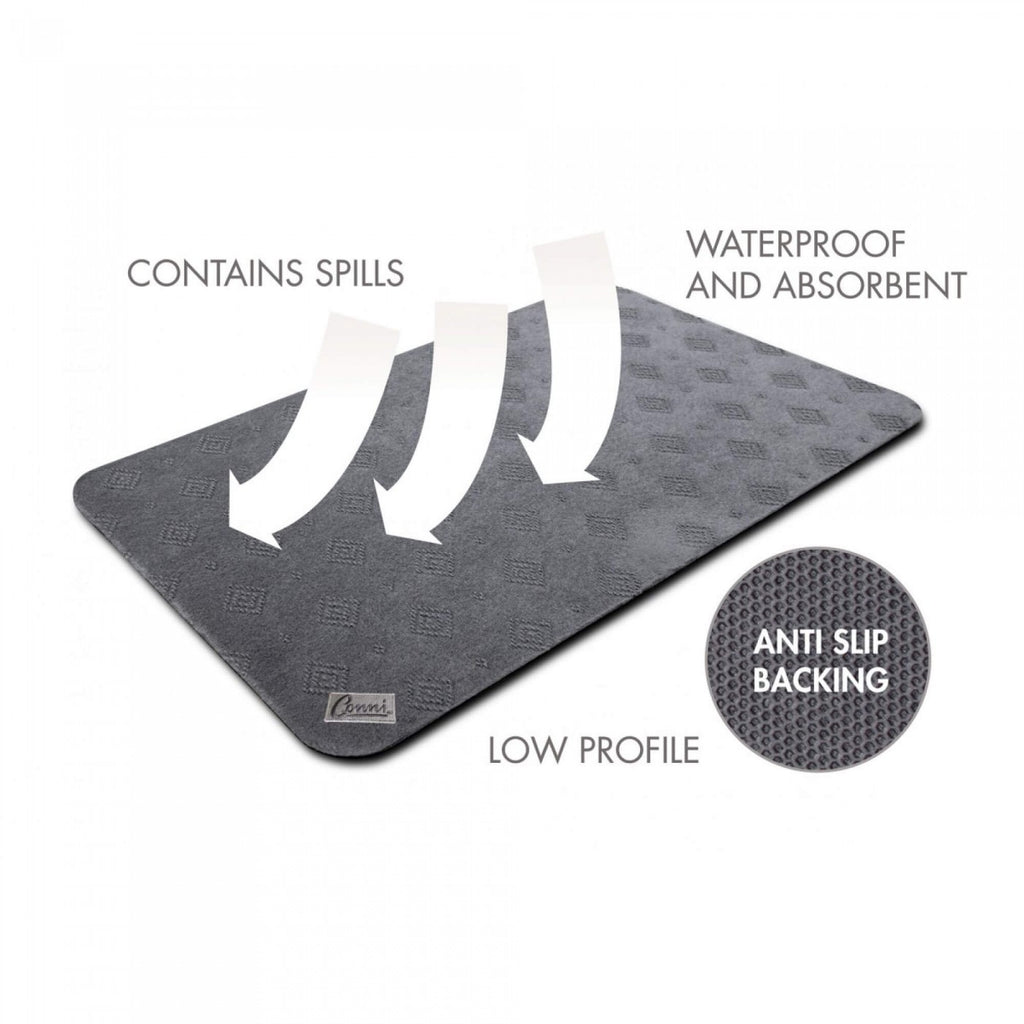 Conni Anti-Slip Floor Mat - Long Runner - Grey