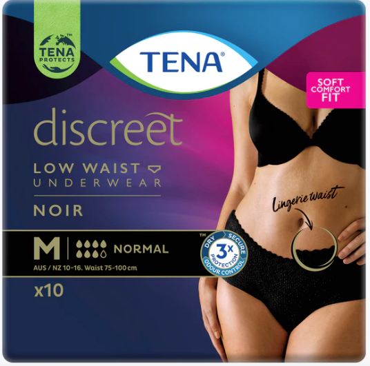 Tena Women's Pants Discreet Low Waist Noir